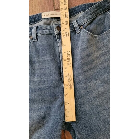 Soft Surroundings Jeans Womens 14P Blue Slim Leg High Rise Medium Stretch Denim - Picture 9 of 12